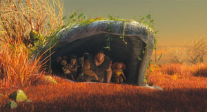 Les Croods dans leur caverne