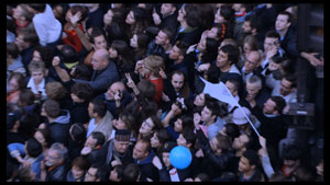 Foule du 6 mai 2012, rue de Solferino