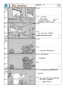 une page de storyboard