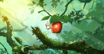 Une pomme et son ver dans un arbre, Torben et Sylvia