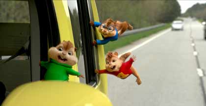 Les 3 chipmunks en road-trip dans Alvin et les Chipmunks - à fond la caisse