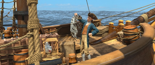 Robinson Crusoe sur le bateau de pirates
